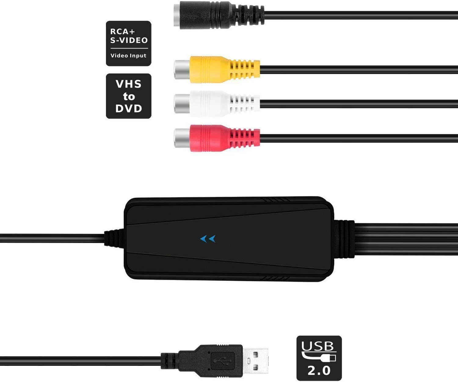 USB Video Capture Device, InVaFoCo USB 2.0 Video Grabber Card VHS to DVD Maker for Windows / Analog to Digital Video Converter / VHS Video Recorder / Capture analog video for Windows PC