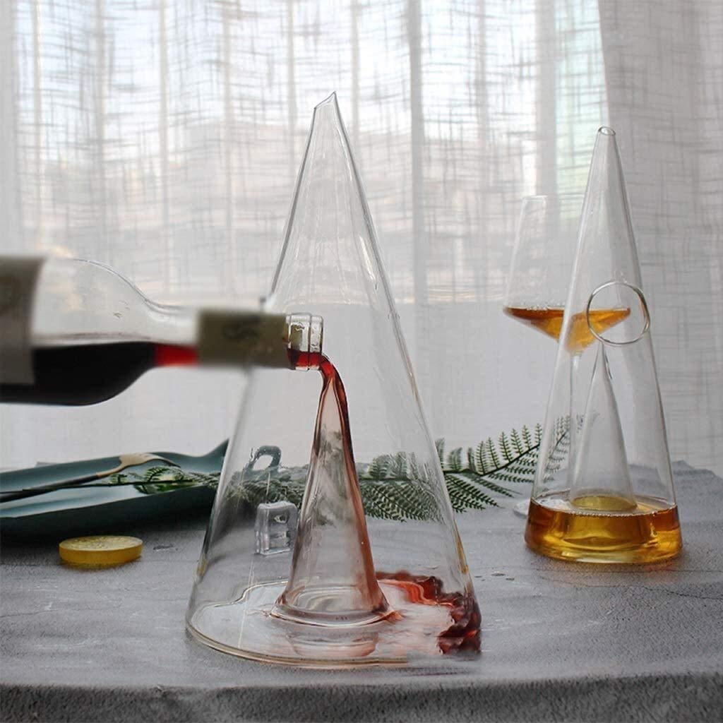Karafka do whisky i zestaw kieliszków karafka do wina wysokiej klasy kreatywna wieża szkło kryształowe szybka karafka odpowiednia dla rodziny restauracji prezenty na przyjęcie domowa karafka do wina wiele napowietrzacz karafki do wina (rozmiar: L)