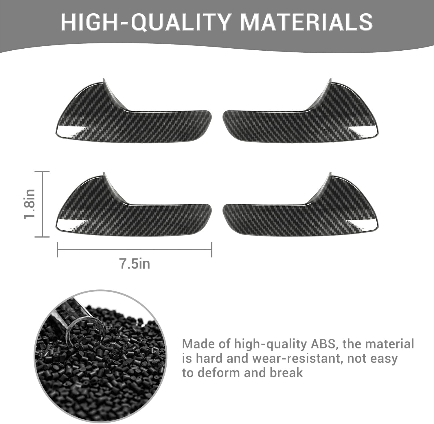 for Grand Cherokee Carbon Fiber Inner Door Handle Bowl Trim Cover Kit for 2011-2020 Jeep Grand Cherokee Carbon Fiber Interior Accessories 4pcs