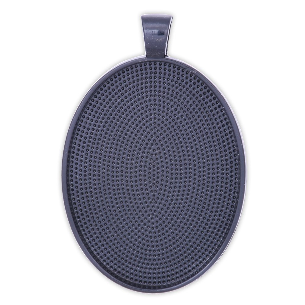 Rosebeading Black 20Pcs 30X40mm Oval Zinc Alloy Cameo Cabochon Base Setting Pendants,Photo Pendants,