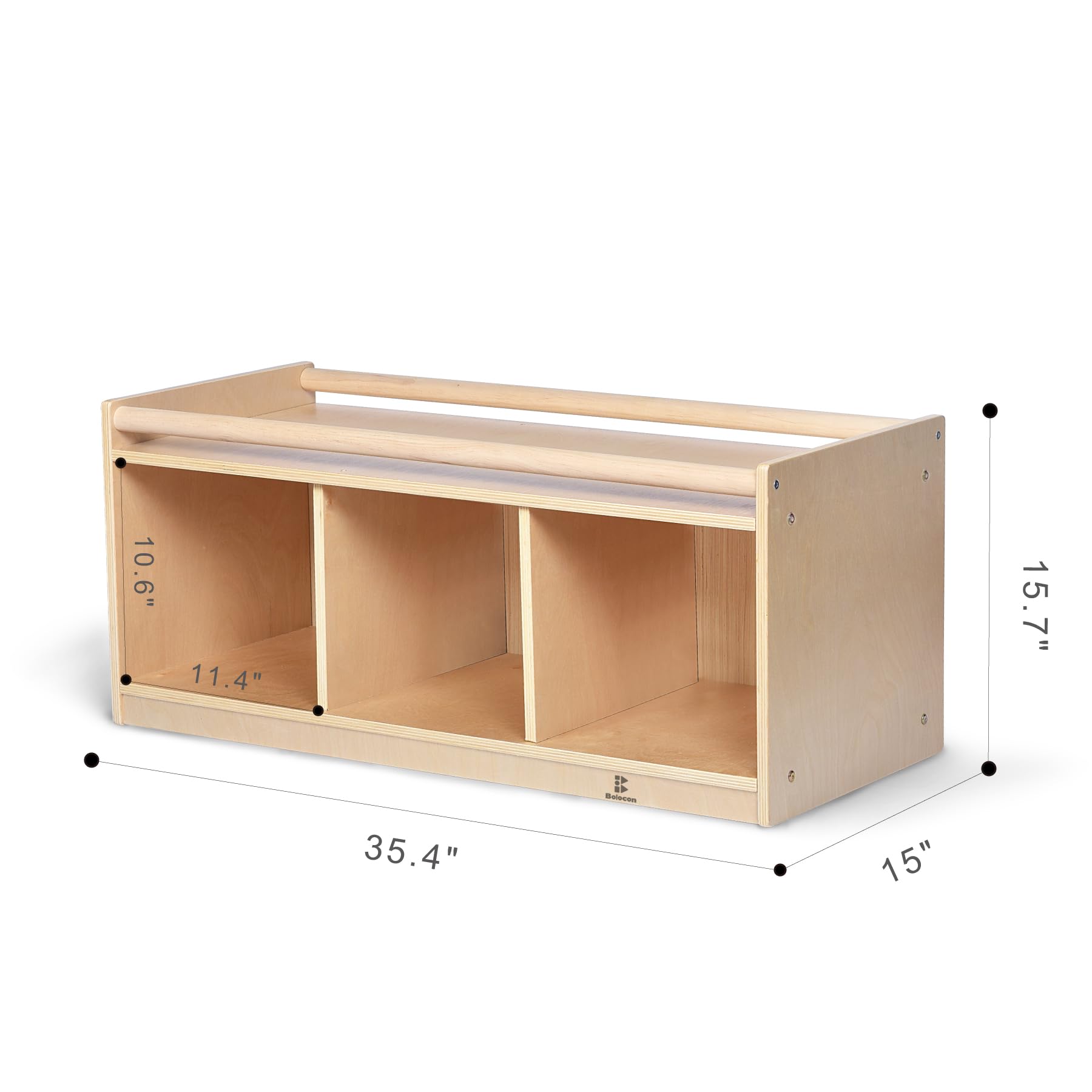 Almacenamiento de juguetes para niños pequeños con espejo trasero, cubículos preescolares y guardería para bebés con 2 pasamanos de sujeción superior, muebles para niños pequeños, hogar, aula, 7