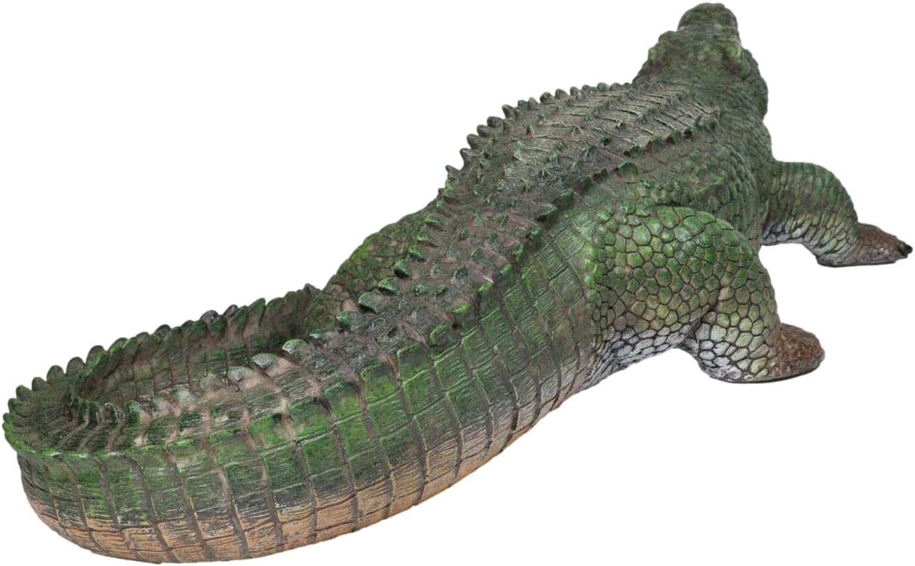 Ebros Gift 21" Long Realistic Alligator Crocodile Gallery Quality Statue As Home and Garden Decor Prank Surprise Guest Greeter of Alligators Crocodiles Caiman Gator Accent Figurine