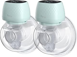 Paruu R12 Wearable Breast Pump Hands-Free, 323mmHg Strong Suction, Electric Portable Breast Pump with 3 Modes & 9 Levels, Rechargeable & Smart Display, 19/22/25mm Flange, 2 Pack