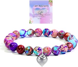 Im Sorry Gifts for Her, Apology Gifts Apology Bracelet For Her, Sorry and Forgive Me Natural Imperial Jasper Bracelect Gift Comes in Gift Box with Apology Card For Wife, Girlfriend,Friends ﻿