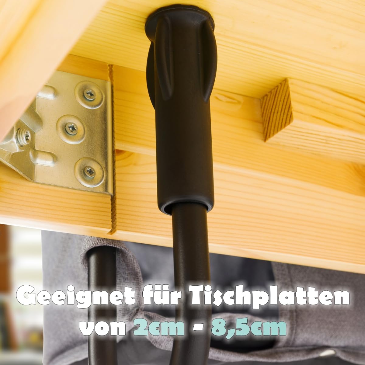 Faltbarer Tischsitz Baby Stuhlsitz mit Transporttasche für Tischplatten bis 8,5 cm praktisch für Zuhause und Unterwegs (Grau)