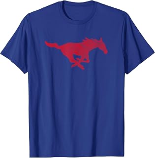 Southern Methodist SMU Mustangs Distressed Primary Logo T-Shirt