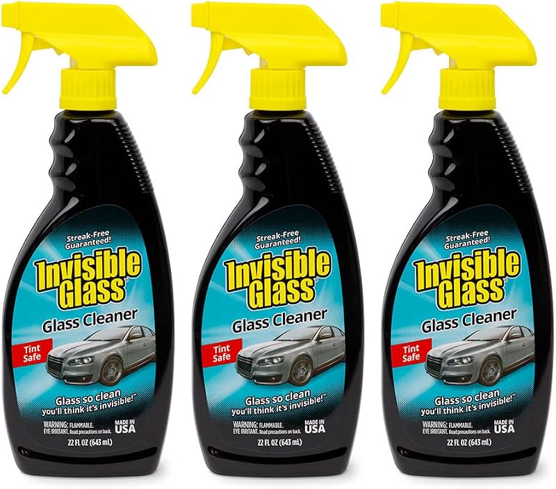 92164-3PK Premium Glass Cleaner Spray for Car Windshields and Windows, Automotive and Home Window Cleaner, Streak-Free, Ammonia-Free, Tint-Safe – 22 fl oz (Pack of 3)