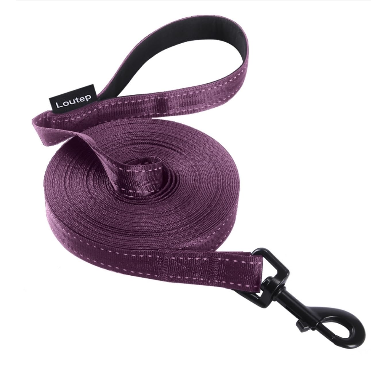 Loutep Reflective Training Lead for Dogs 3m 5m 10m 15m 20m 25m 30m Strong Nylon Rope Extra Long Line Dog Lead Leash with Padded Handle for Large Medium Small Puppy Recall Pet Walking Obedience — image 1