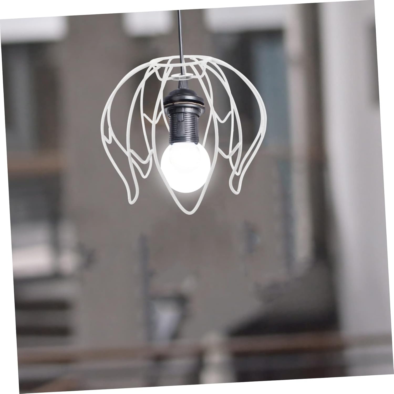 POPETPOP Vintage Wire Lamp Shade Frame DIY Cover for Table and Pendant Lights Durable Iron Design for Home Office Cafe Creative Lampshade