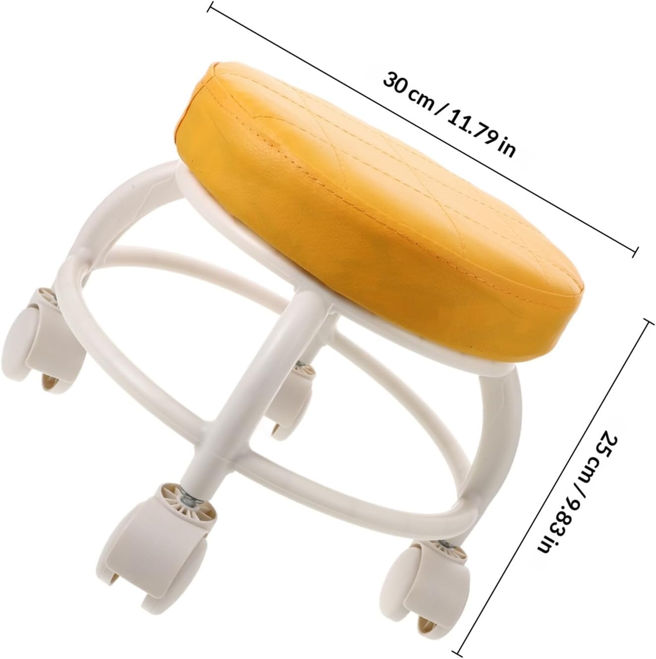 Alipis Swivel Stool with Wheels, Small Low Rolling Foot Stool for Pedicure and Massage, Multipurpose Orange Pulley Seat for Salon, Spa, and Home Use