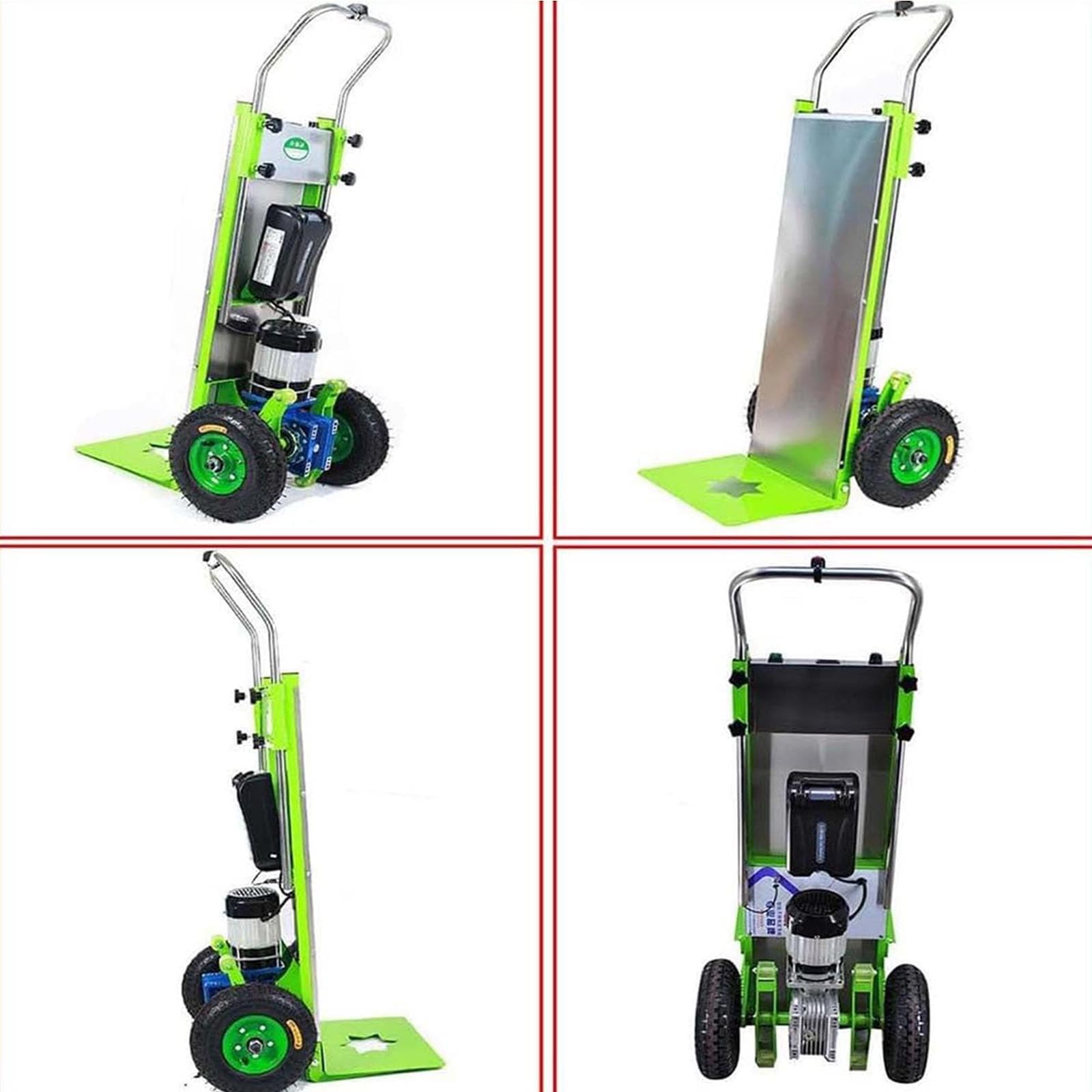 Carrello montascale Elettrico, Scale su E Giù, capacità di Carico (400kg), Batteria Rimovibile (48v/36ah), Motore Senza Spazzole da 1200w, Salva-Lavoro,001