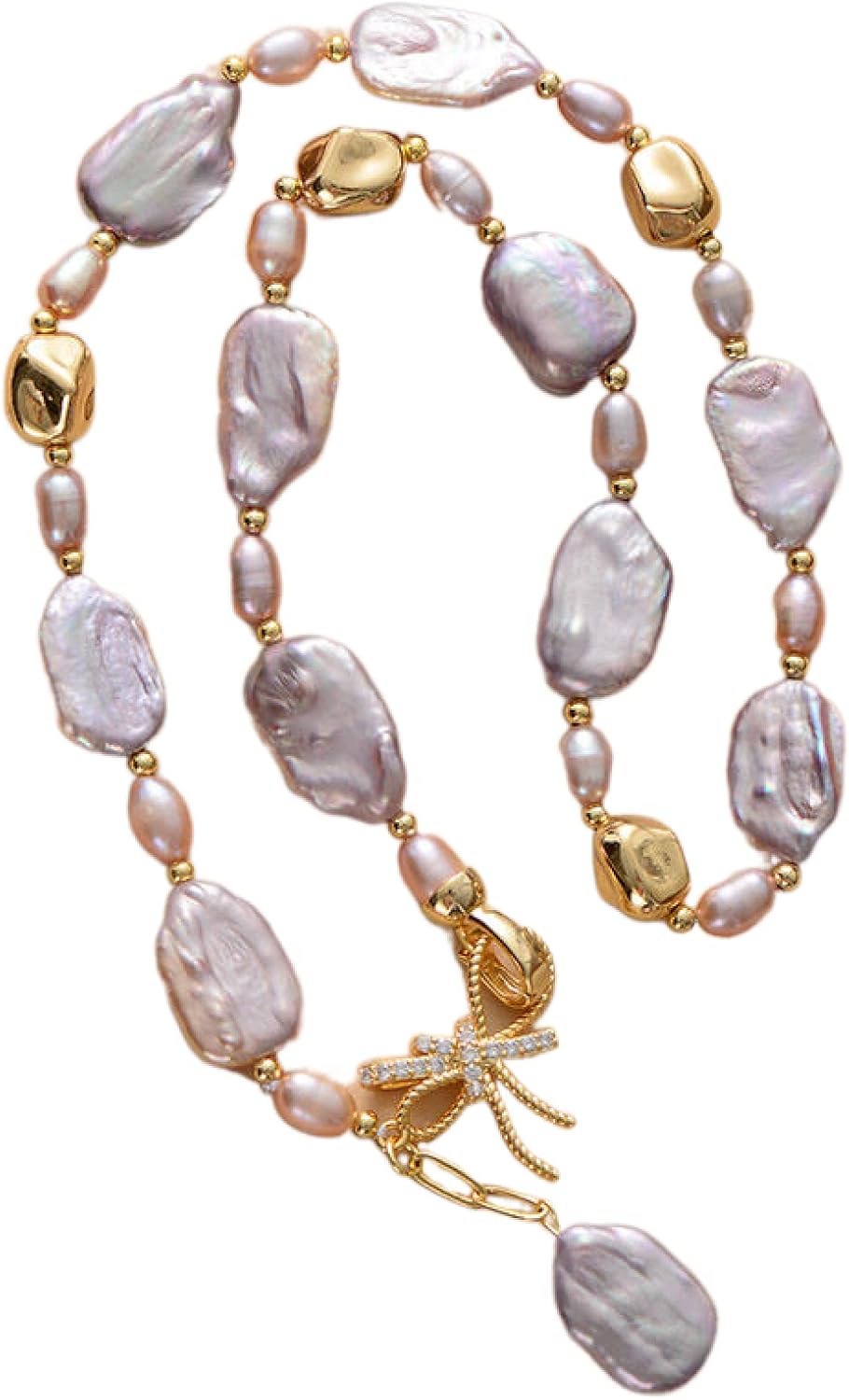 Natural Pearl Woman's Elegant Chunky Collar Necklace Charm Necklace Wedding Jewellery,Purple
