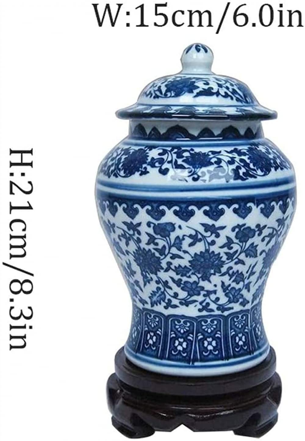 Porcelaine bleue et blanche avec base de stockage, bocaux à bonbons, salon, chambre, couloir, décoration artisanale, la base peut être tournée.