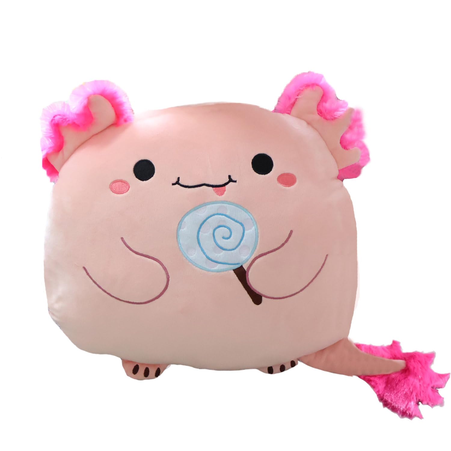 Aiuidun Axolotl Plush,Cute Stuffed Animal Salamander Plush Pillow, Soft Axolotl Hugging Pillow Plushie Toy Gifts for Kids(Pink, Lollipop) — image 1