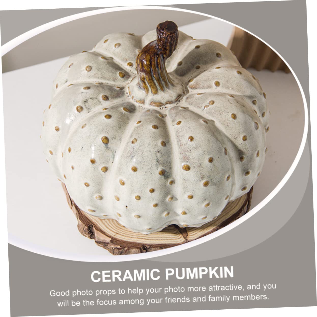 Cabilock Keramik Kürbis Deko Realistische Kürbis-Ornament Tischdekoration Keramikkürbis für Herbst und Herbstdeko Kürbis-fotodekoration