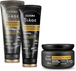 Eudora Kit Siàge Regeneração Pós Química: Shampoo 250ml + Máscara 250g + Condicionador 200ml