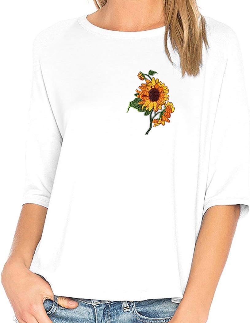 2 Pcs Van Gogh Sunflower Iron On Patches for Backpacks, Hats, DIY Sew on Applique Patch, Vintage Embroidered Patches for Repair Clothes, Jackets, Jeans