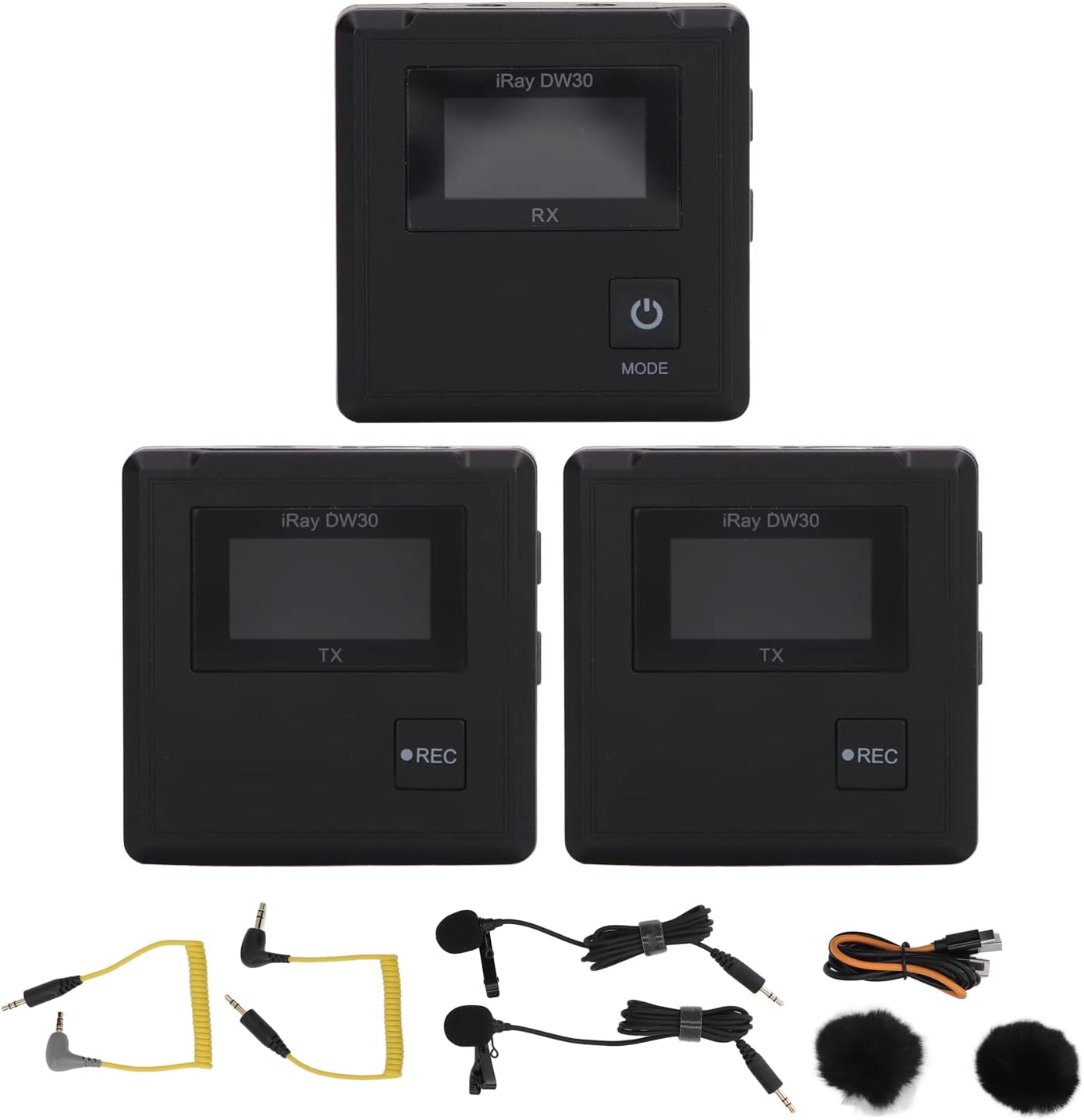 Mini Wireless Microphone, 2.4G ABS Dual Channel Wireless