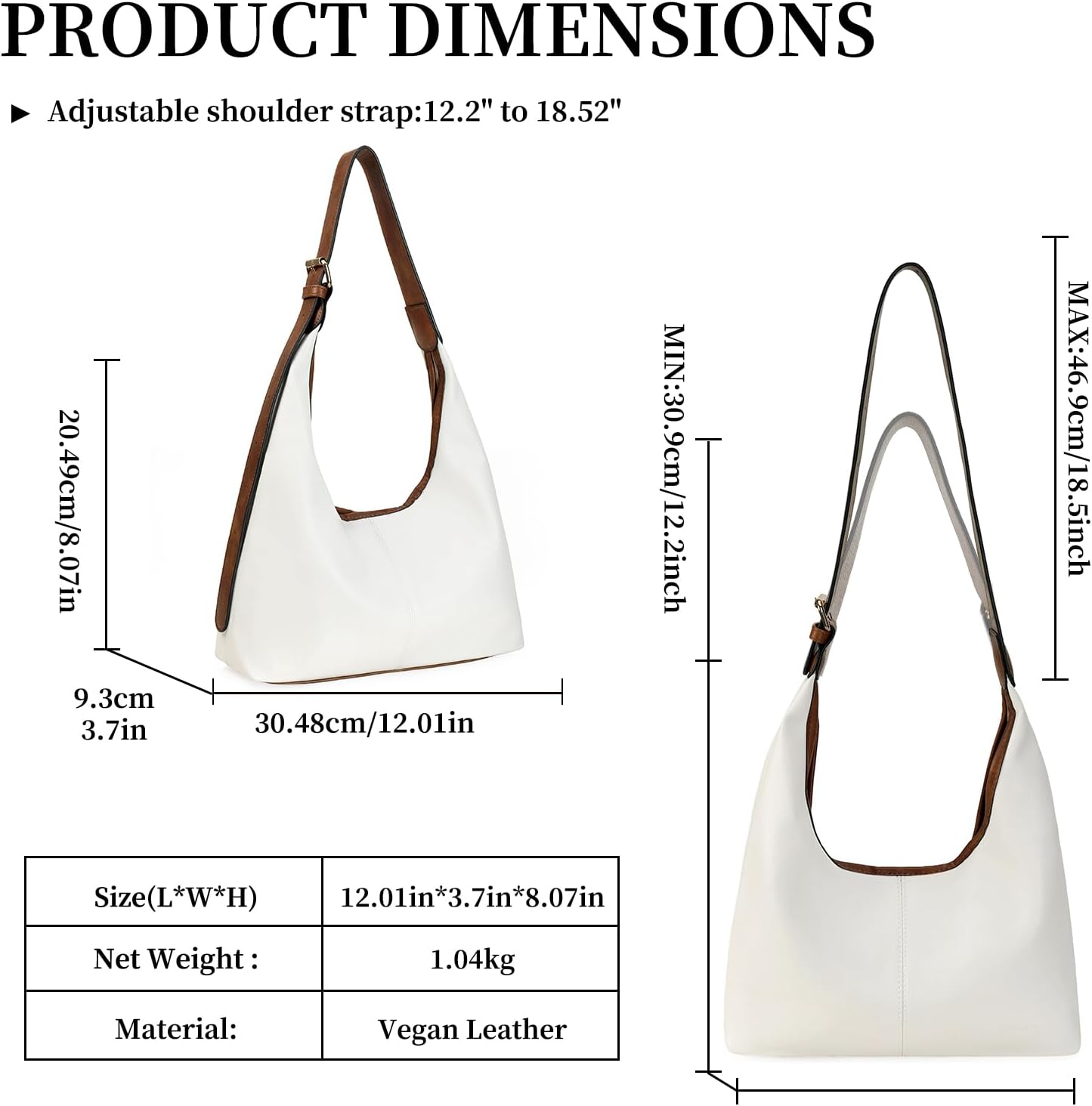 GOIACII Hobo Tote Bags for Women Soft Vegan Leather Shoulder Handbag Slouchy Everyday Travel Purses