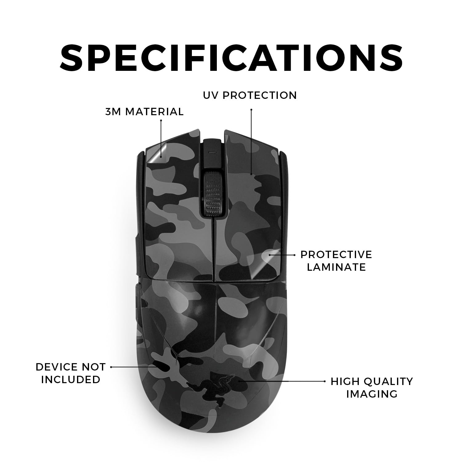 Amazon.com: Mouse Skin Compatible with Razer Viper V3 Pro - Black