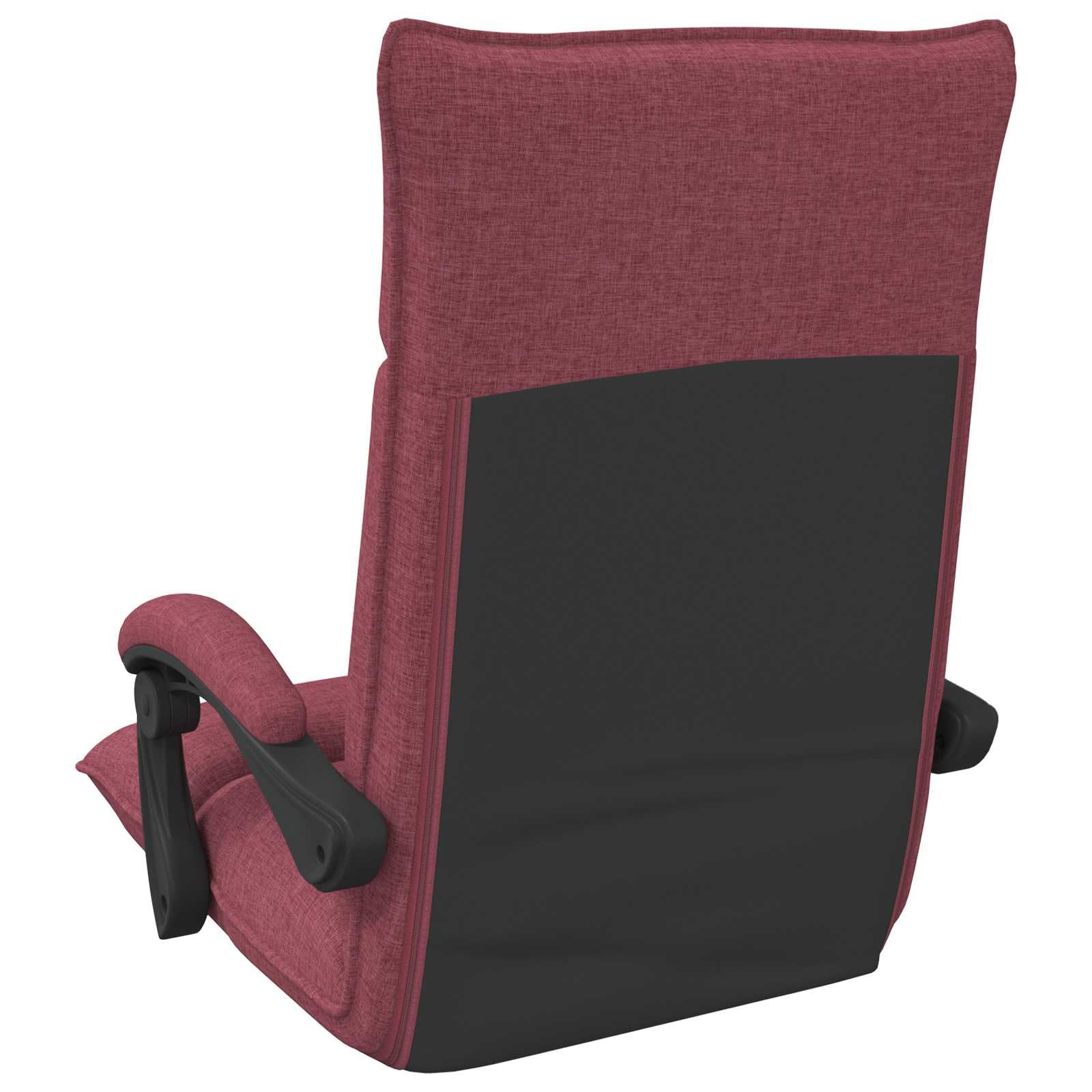 Krzesło podłogowe, czerwone wino, materiał 66 x 66 x 80 cm, regulowane, z podłokietnikami, składane, wyściełane, ergonomiczne, do salonu, biura, czytania, jogi, gier, zajmuje mało miejsca