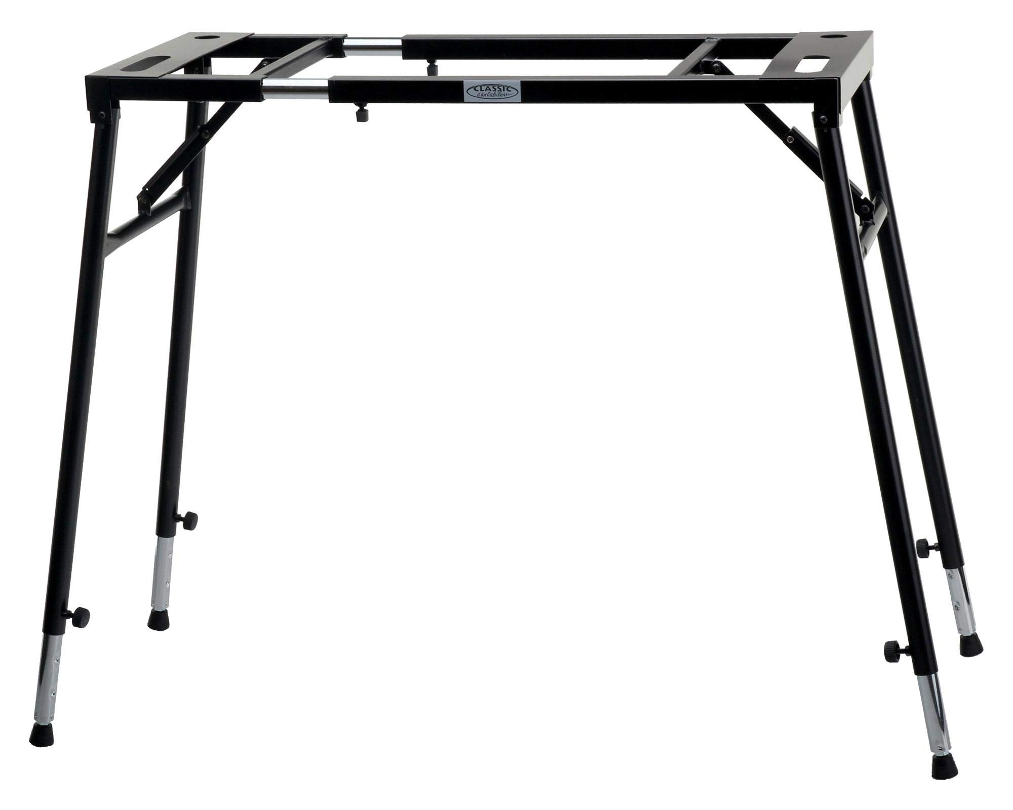 Classic Cantabile Keyboardständer Klapptisch - für Digitalpianos oder Masterkeyboards - Auflagefläche ausziehbar - höhenverstellbar von 65-110 cm - schwarz