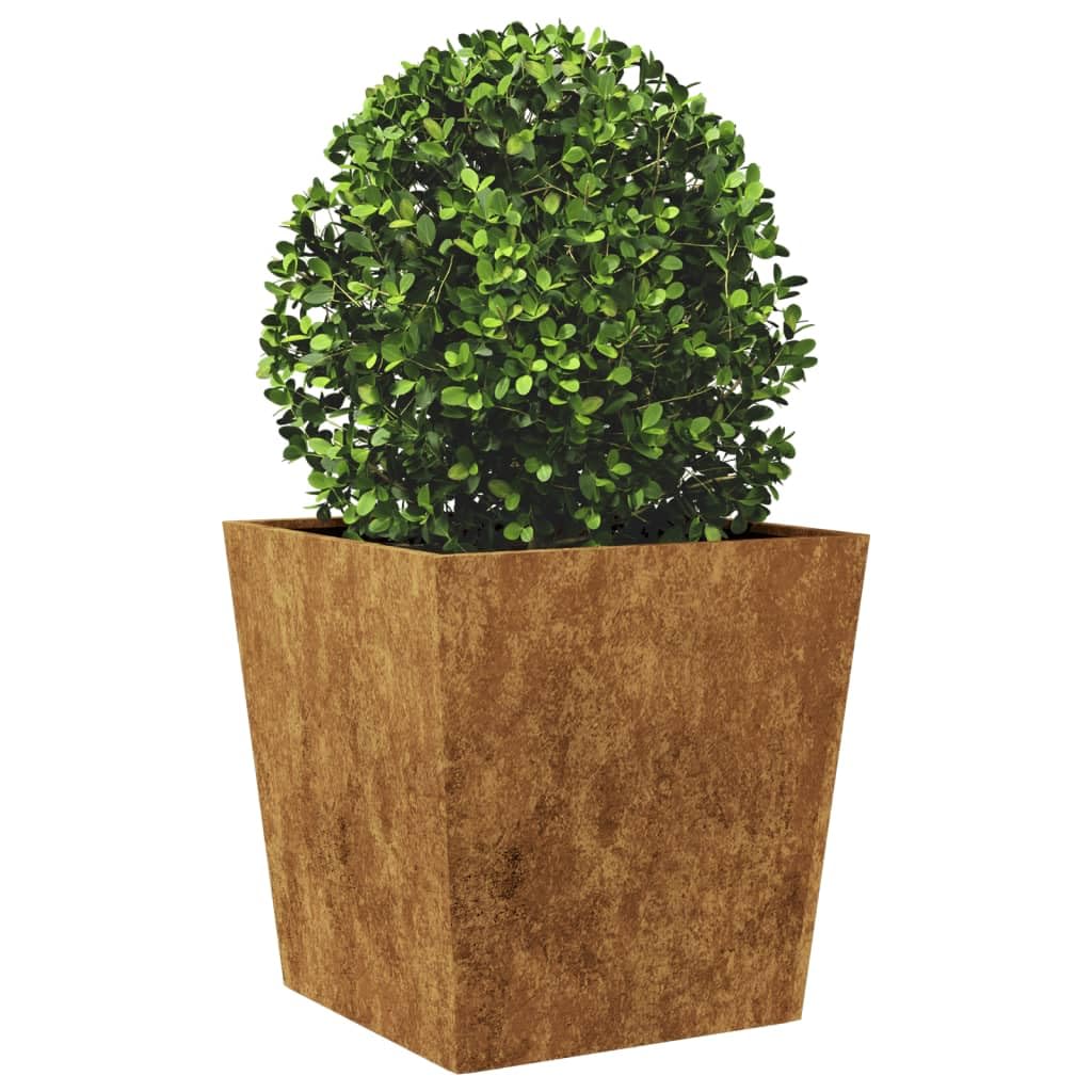 Makastle Jardinière surélevée en métal - Résistante aux intempéries - pour Plantes et légumes - pour Jardin et terrasse - 50 x 50 x 50 cm - Acier Corten