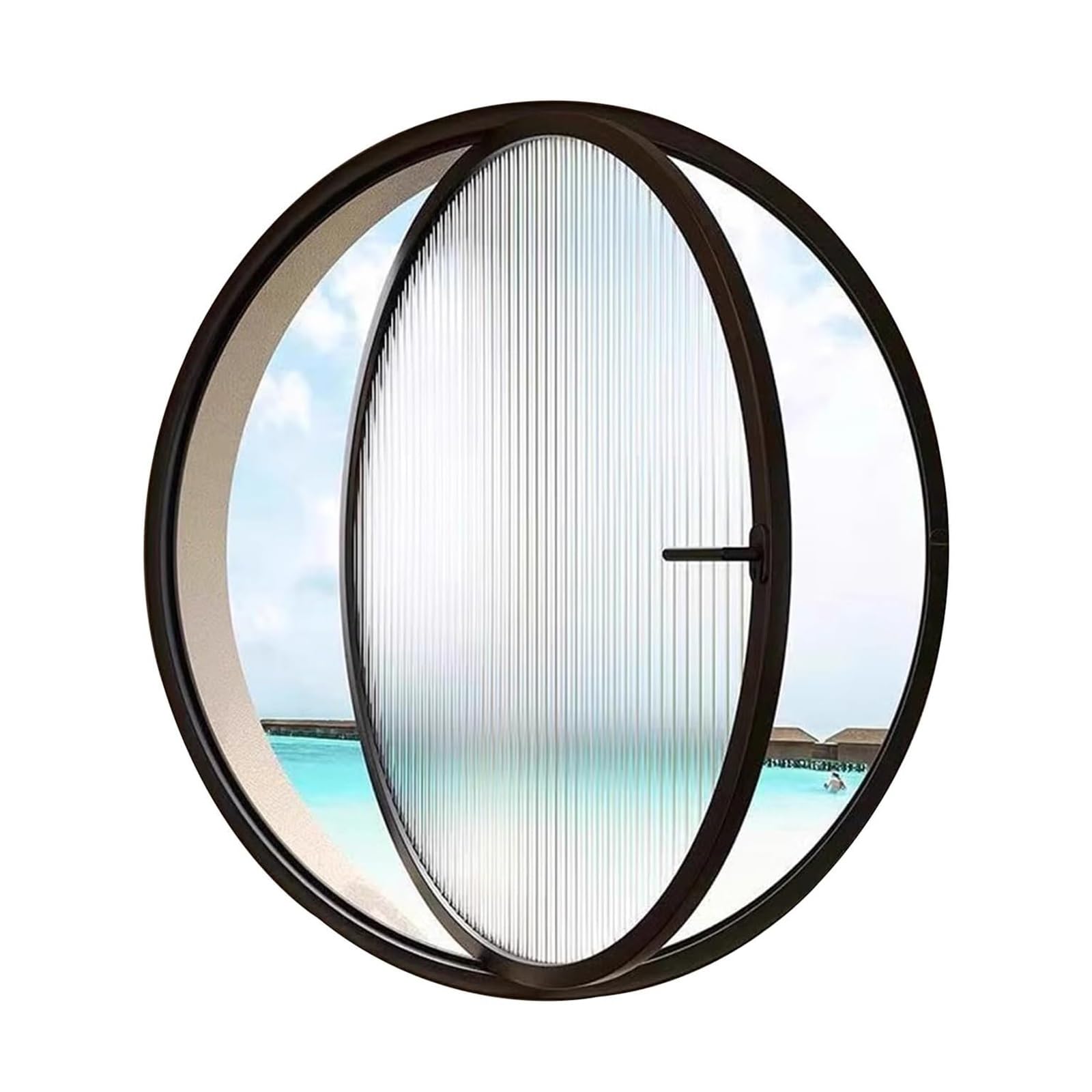 Ventana circular empotrada para eliminar la humedad en baños residenciales 1