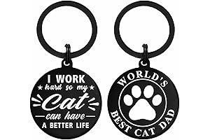 Cat Dad Gifts for Men - Engraved KeyChain