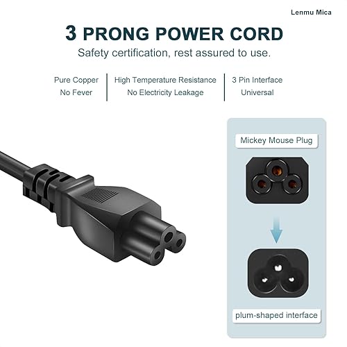 Miniatura 2 de Cable de alimentación de repuesto de 3 clavijas para LG TV de 32", 39", 40", 42", 44", 47", 49", 50", 55", 60", 65", LCD, HD, TV, repuesto C5, cable