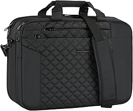 KROSER Laptop Bag for Men, Laptop Case 17 Inch Expandable Computer Bag, Waterproof Laptop Briefcase Bag With Anti Theft, Messenger Shoulder Bag for Women Business Office Travel, Black