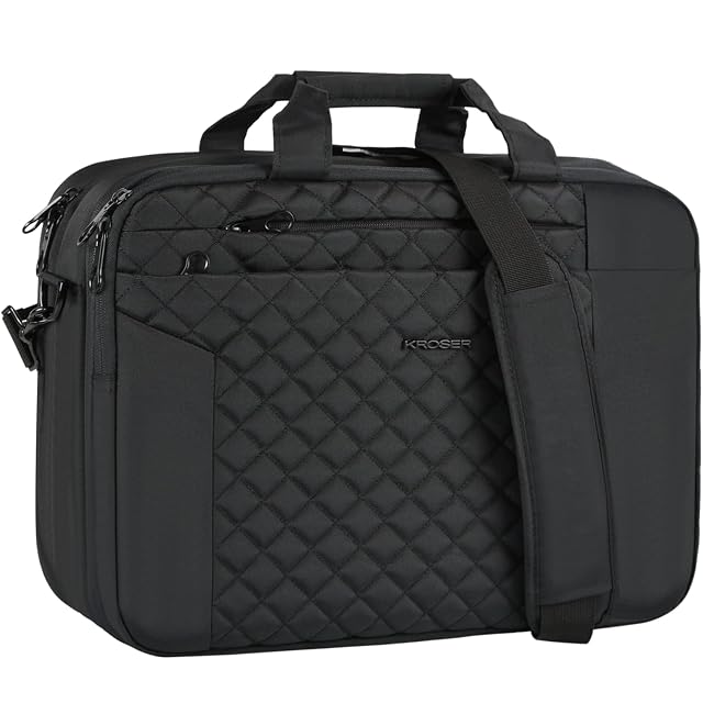 KROSER Laptop Bag 15 6 Inch Briefcase Shoulder Bag Water Repellent Laptop Bag Bussiness Carrying Handbag