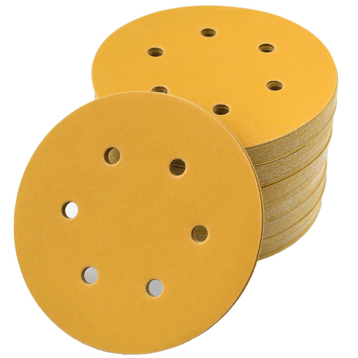 6-Inch 6-Hole Hook and Loop Sanding Discs 320-Grit, Random Orbital Sandpaper for Automotive and Woodworking, 100-Pack