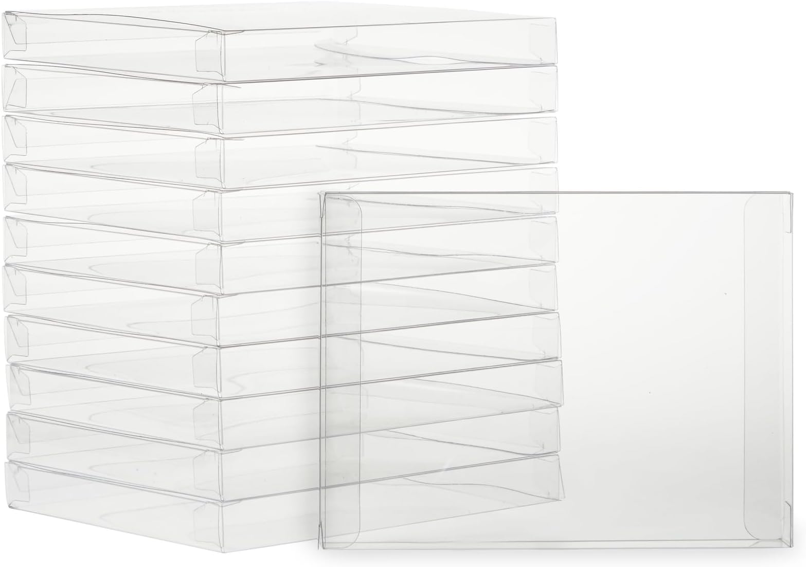 Juvale Boxes for Cards - 4.5 x 5.9 In, Clear, 50 Pack, Hinged A2 Storage - Notecard Packaging & Photo Storage Organizer - Card Boxes for Crafting, Stationery Packaging