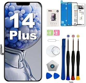 EFAITHFIX for iPhone 14 Plus Screen Replacement 6.7 Inch LCD 3D Touch Display Full HD Digitizer Frame Assembly (A2632 A2885 A2886 A2887 A2888) with Repair Tools Screen Protector Waterproof Adhesive