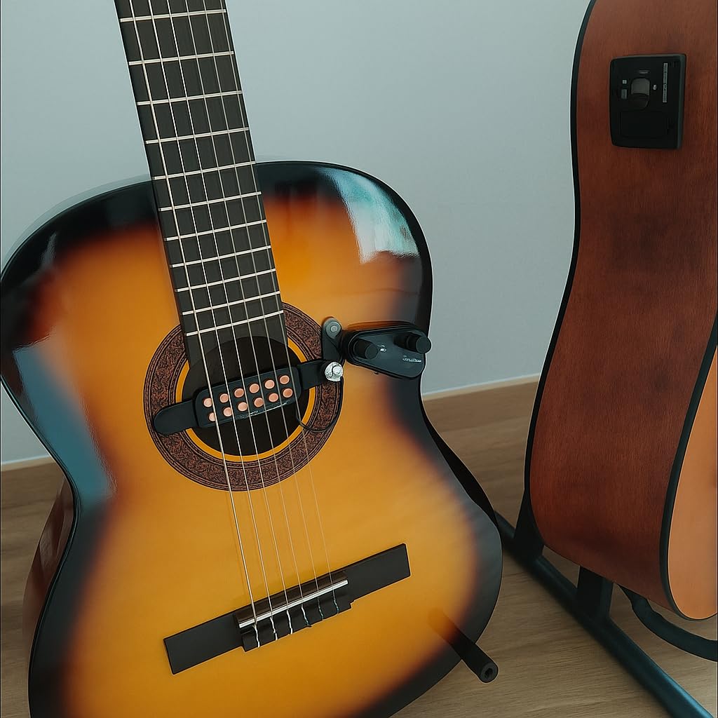 Dilwe 12 otworów Pick-up gitara akustyczna, przetwornik magnetyczny z tunerem tonowym do gitary akustycznej