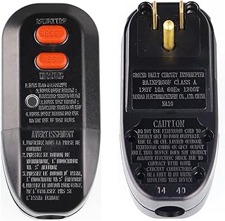 GFCI Replacement Plug Assembly,Ground Fault Circuit Interrupter Safety RCD Protection Manual Reset 15 Amp Grounded 3 Wires 3-Prongs (3-Prongs 3-Wire)