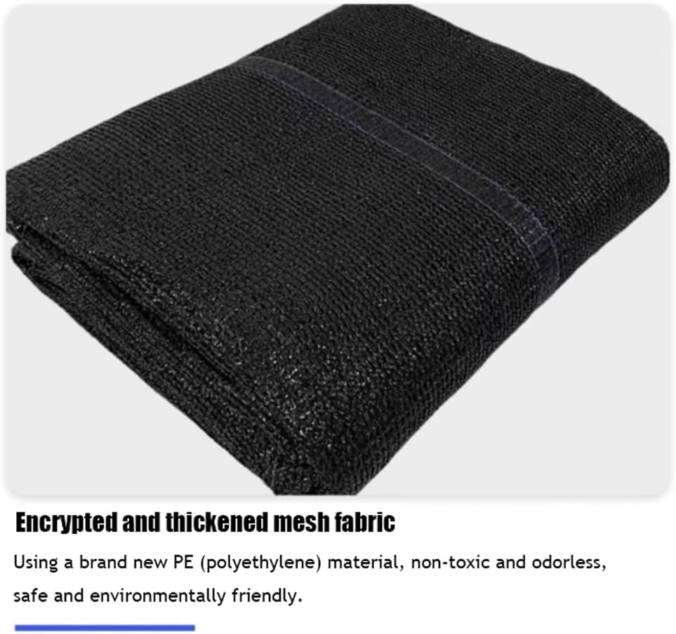 98% Shade Cloth Shade Net with Grommets, Sunblock Shade Cloth for Garden, Plant, Canopy，Patio, Greenhouse, Pergola,Black(Size:12x12m)