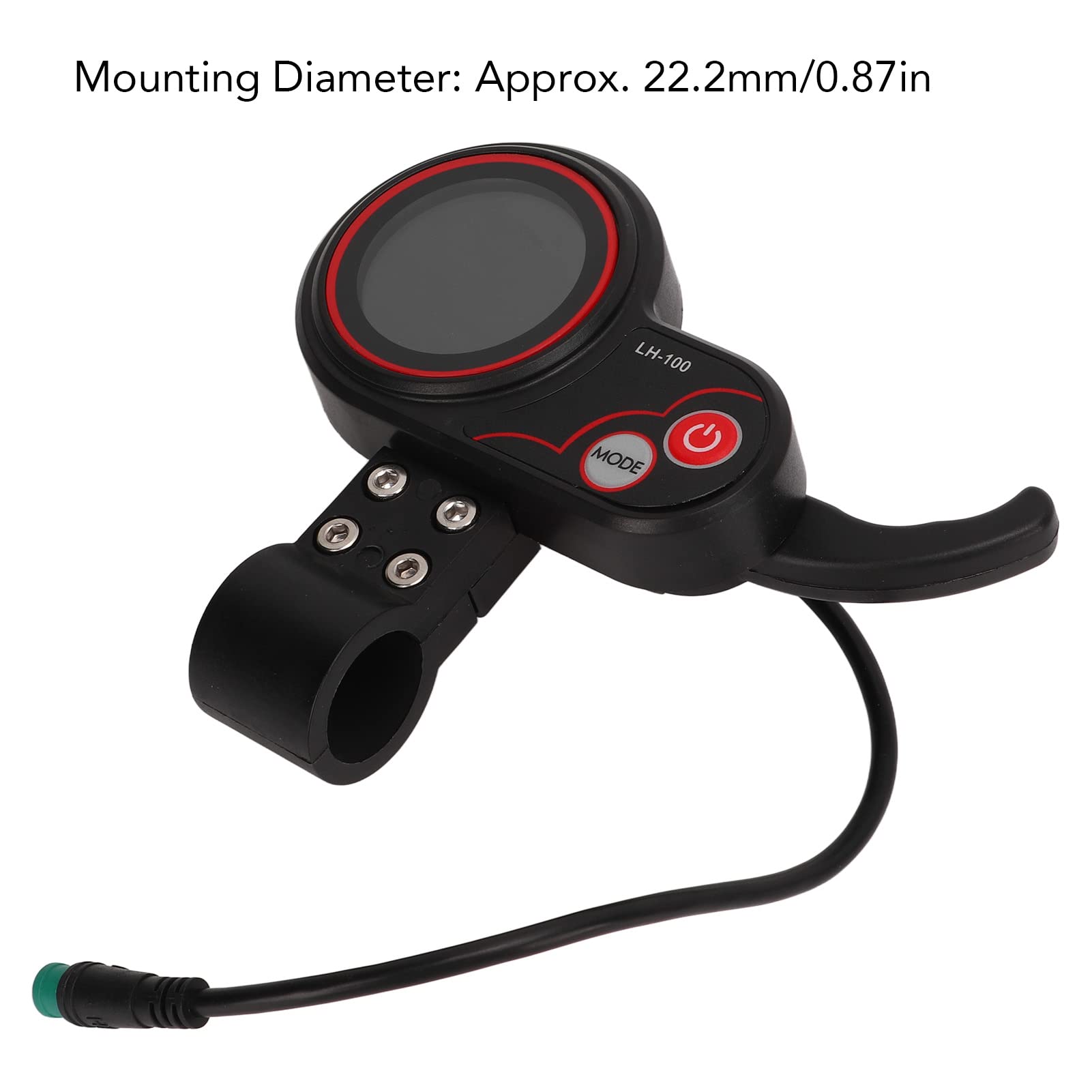 NDNCZDHC Bike Speedometer Portable Electric Bicycle LCD Display Meter with 5p Waterproof Connector 24v 36v 48v 60v Control Panel for 22.2mm Electric Scooter