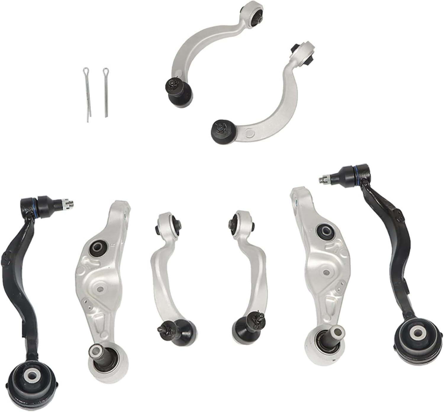 labwork 8Pcs Front Suspension Upper Lower Control Arm with Ball Joint Tie Rod End Sway Bar Link Kit Replacement for Lexus LS460 2007-2017