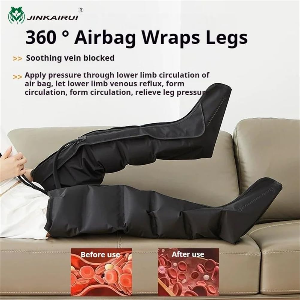 Massaggiatore avanzato per Gambe Piedi Pressione d'Aria con Telecomando - impastamento Profondo Compressione per Il rilassamento dei Polpacci 3 modalità in 1 Schermo Touch a LED