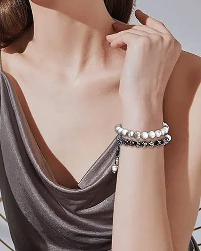 Miniatura 2 de Pulseras de novio y novia para parejas, promesa de Pinky Promise, lindo corazón a juego, novio, novia, aniversario, joyería de cristal, regalo