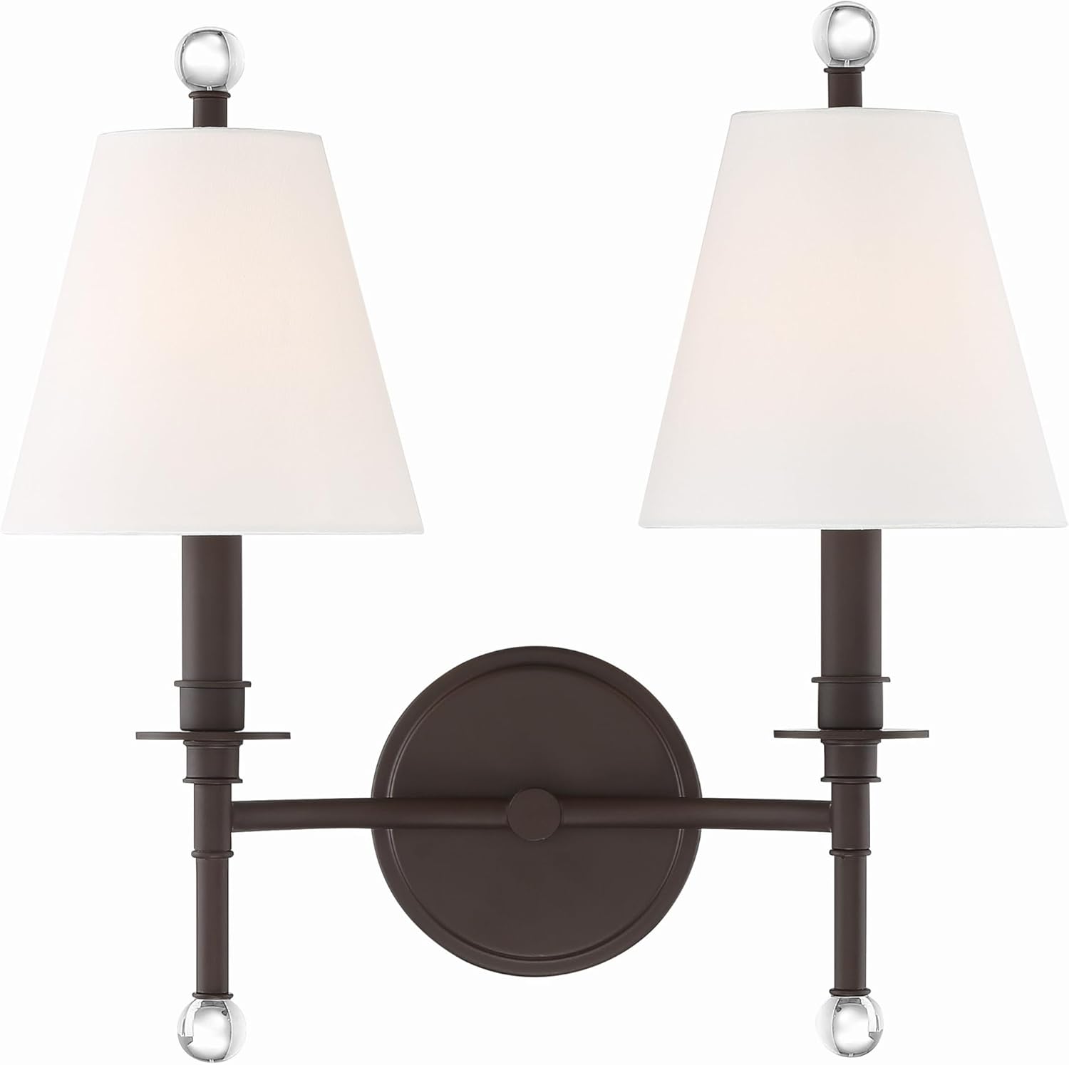 Crystorama Riverdale 2 Light Dark Bronze Sconce