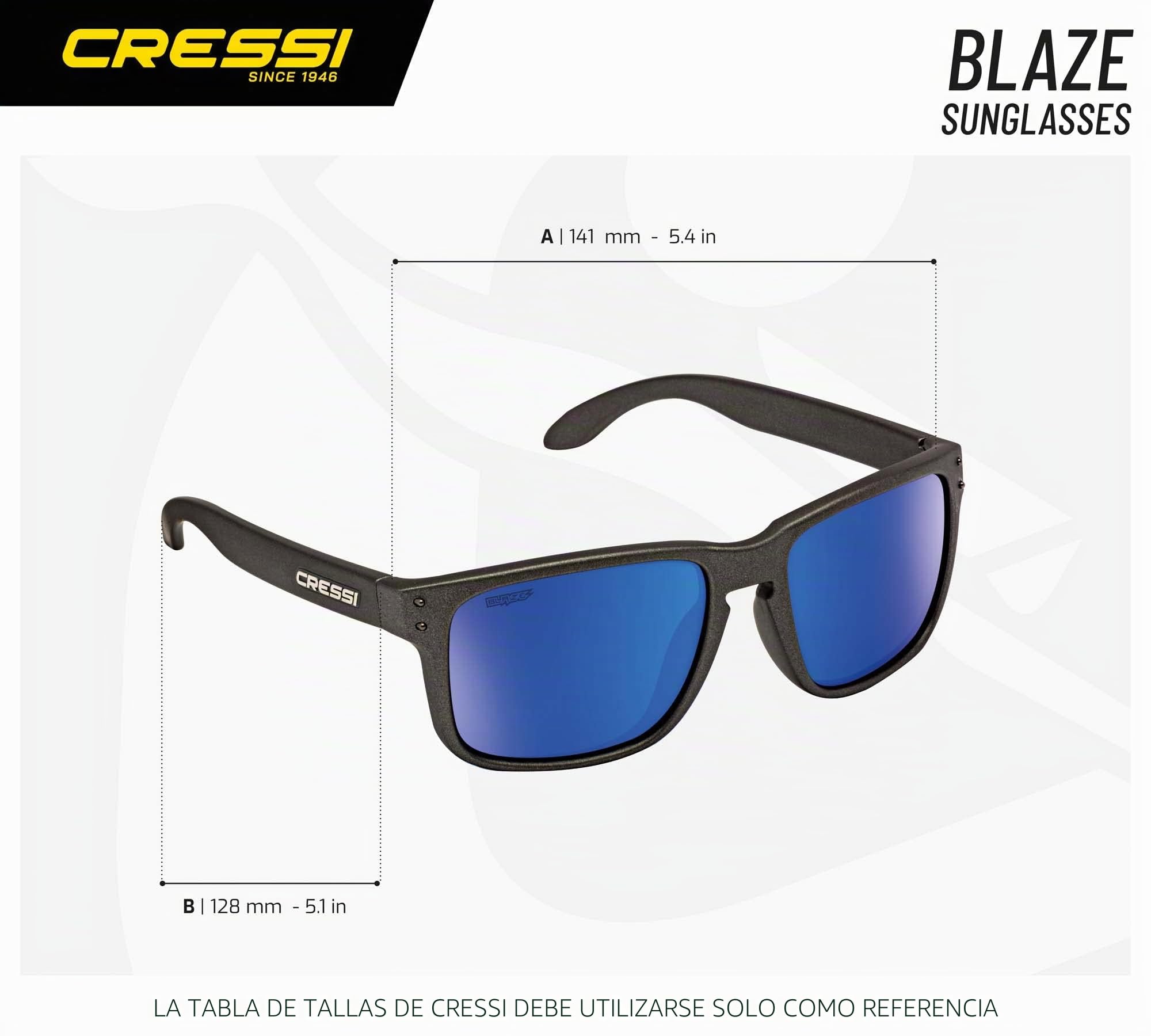 CRESSI Blaze Sunglasses Gafas de Sol con Lentes HTC polarizadas y repelentes al Agua Unisex adulto (Pack de 1)