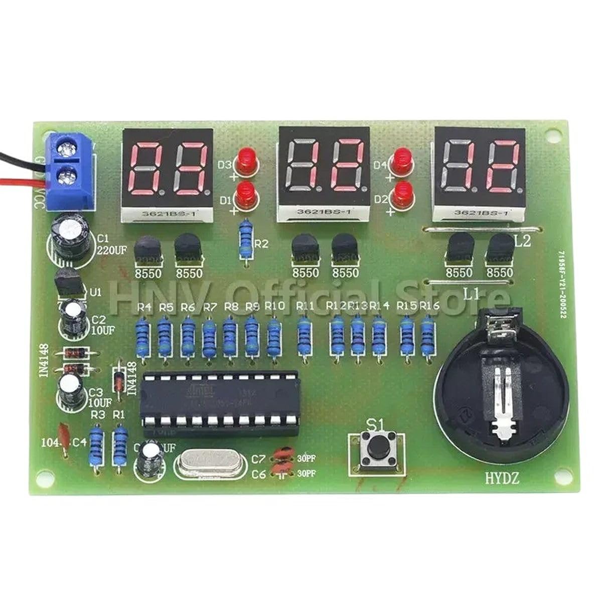 Assembled THEPHAMVX At89C2051 Electronic Clock DIY Kit board