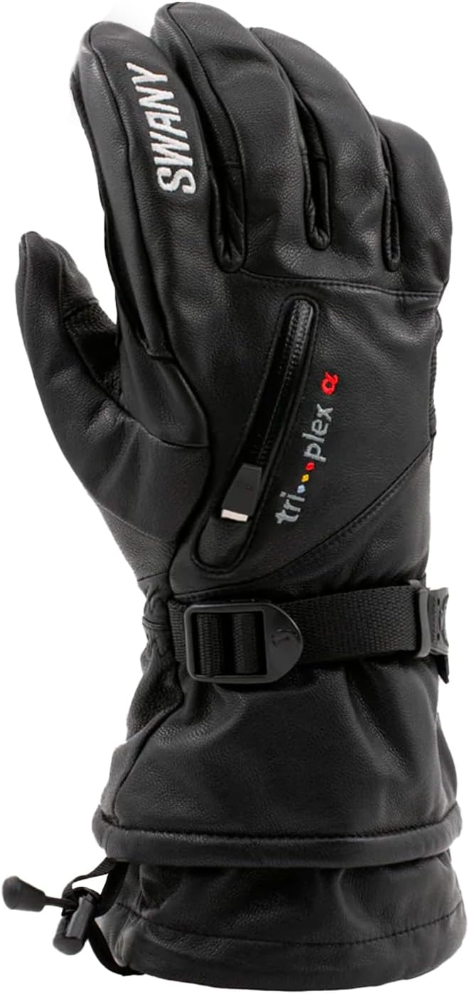 Swany Men's X-Calibur Sports Insulated Warm Durable Breathable Flexible Waterproof Leather Winter Ski Gloves