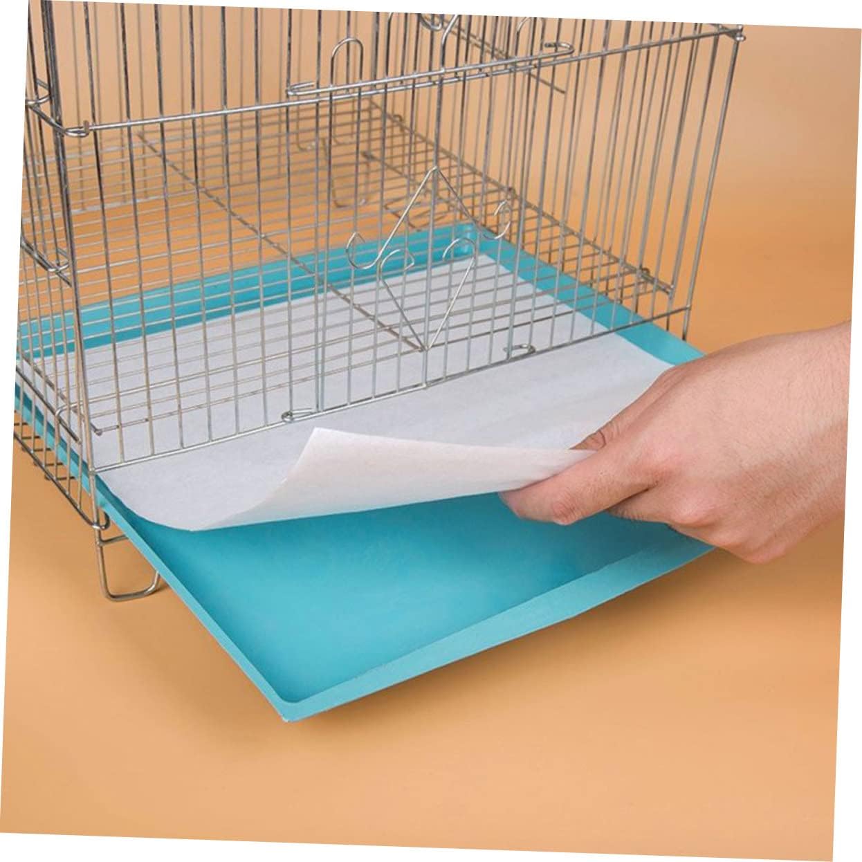 Hemoton 300pcs Thick Bird Cage Paper Liners Parrot Cage Pads for -up Absorbent and Leak Mats for Birdcage Supplies