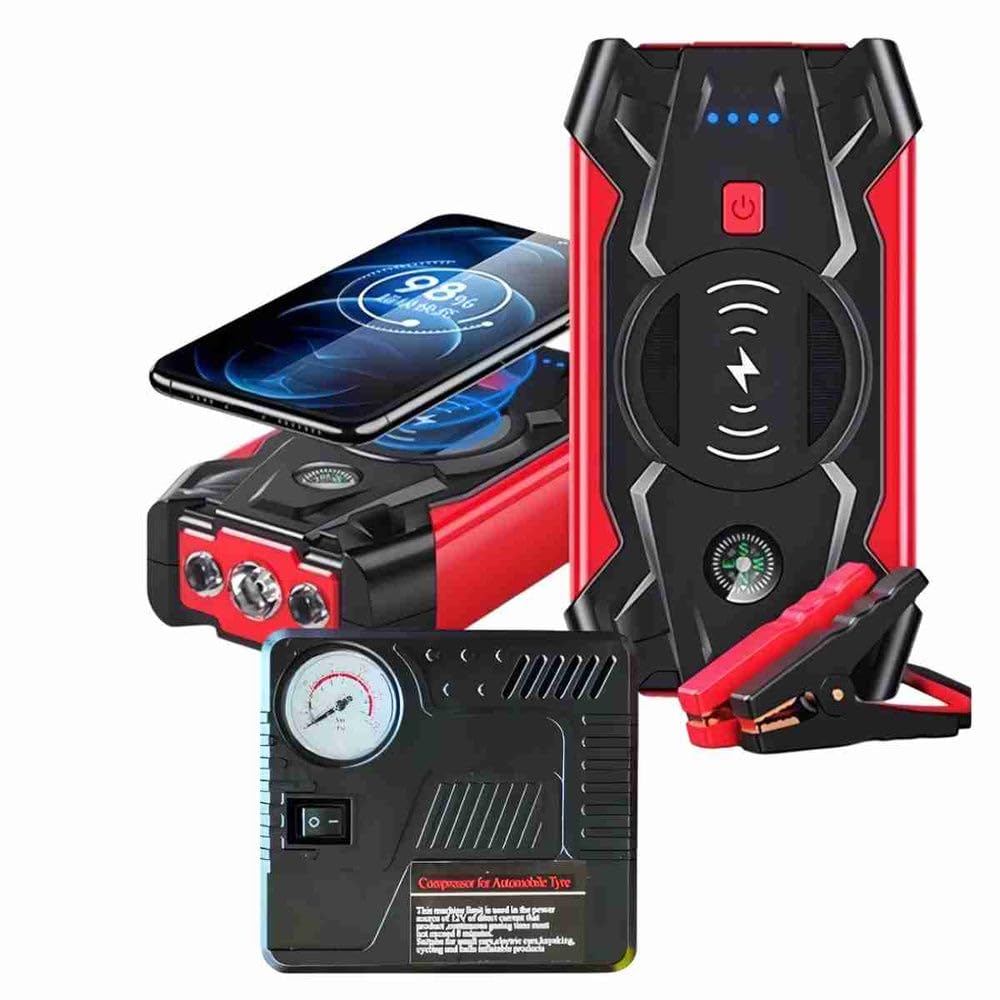 Arrancador de Batería de Coche Almalux Q-X7 – 26000 mAh, Compresor de Aire y Cargador Inalámbrico