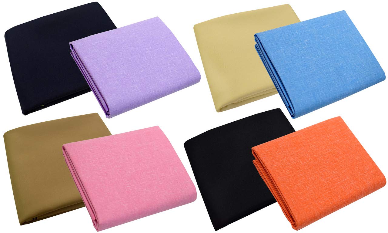 Men's Poly Cotton Unstitched Shirt & Trouser Fabric Combo Set (Multi Color; Free Size)-image-46