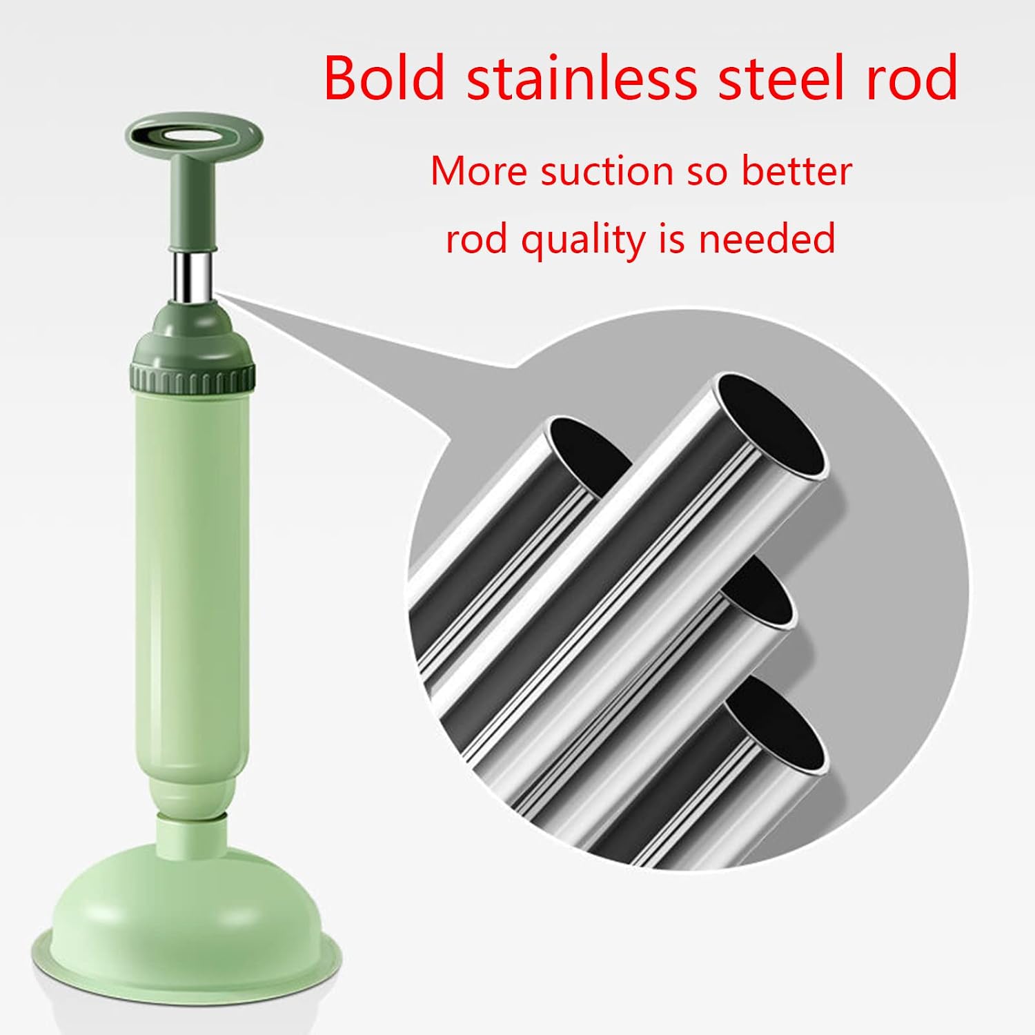 Heavy Duty Toilet Plunger Telescoping Aluminum Handle All-Angle Design Toilet Clog Remover Universal Toilet Bowl Plunger